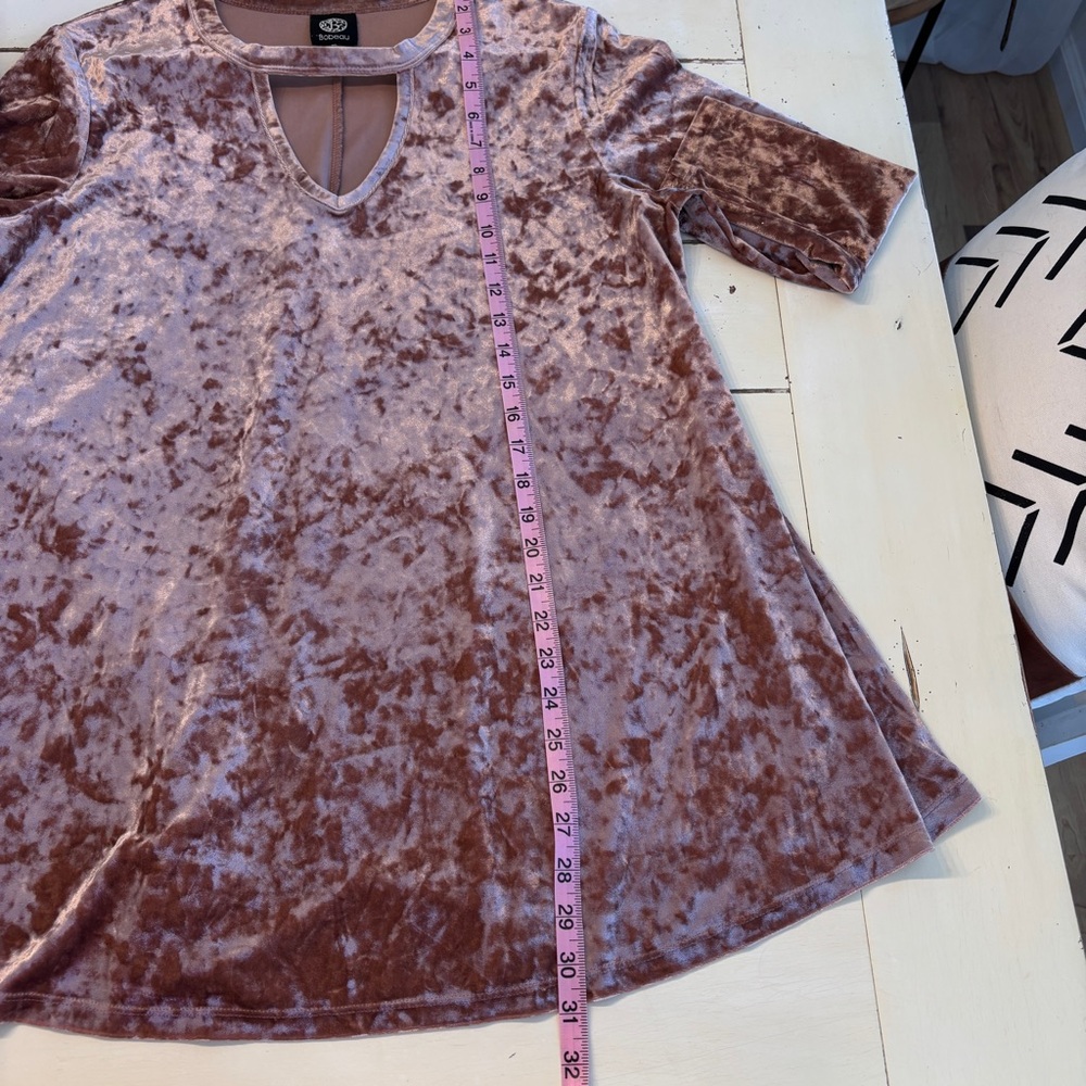 Bobeau Crushed Velvet Peekaboo Top Women’s XL Mauve - Picture 8 of 9